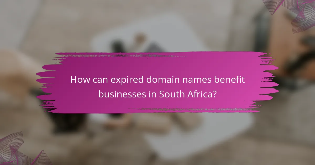How can expired domain names benefit businesses in South Africa?