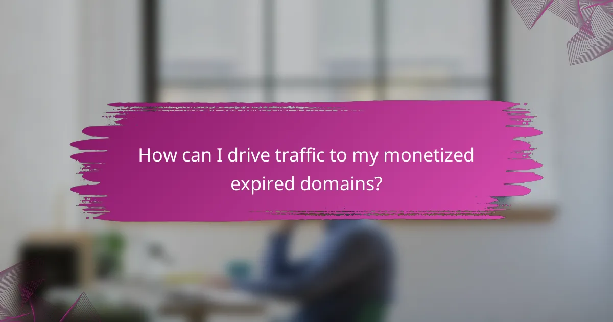 How can I drive traffic to my monetized expired domains?