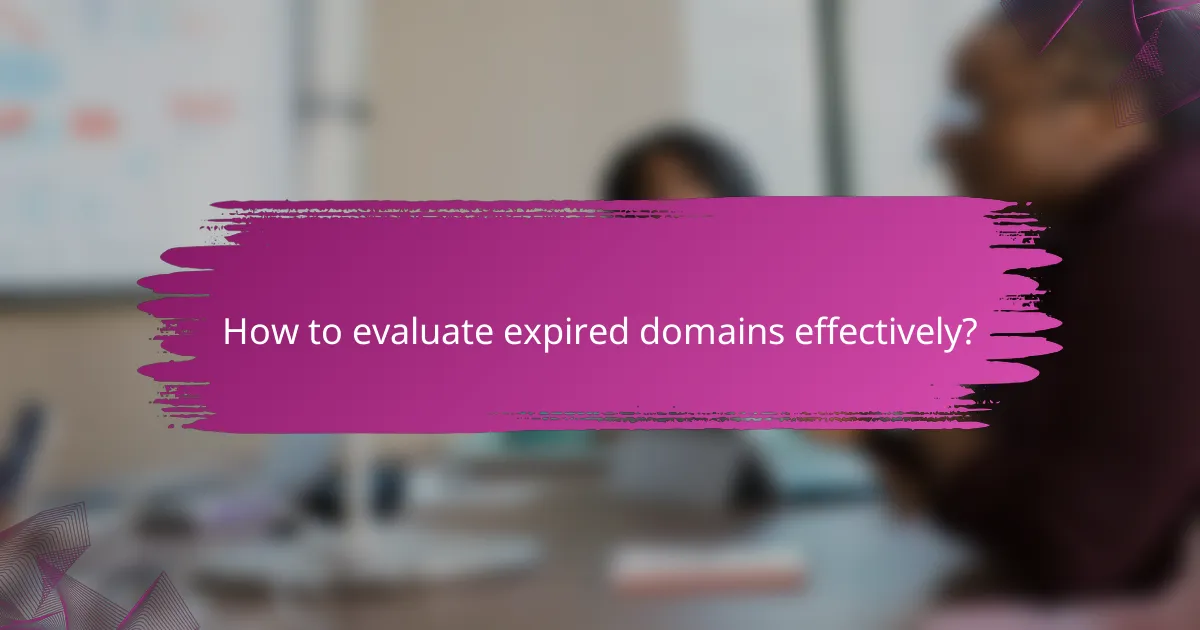 How to evaluate expired domains effectively?