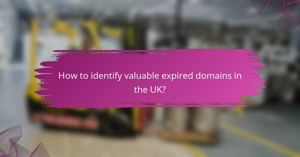 How to identify valuable expired domains in the UK?