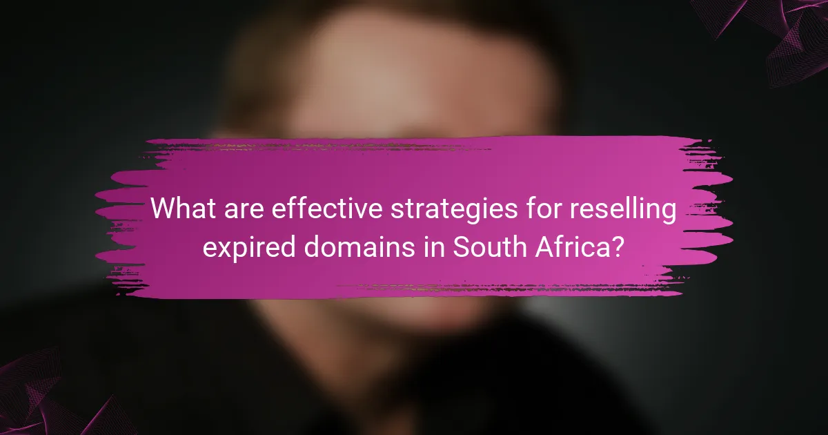 What are effective strategies for reselling expired domains in South Africa?
