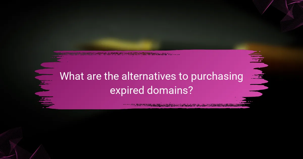 What are the alternatives to purchasing expired domains?