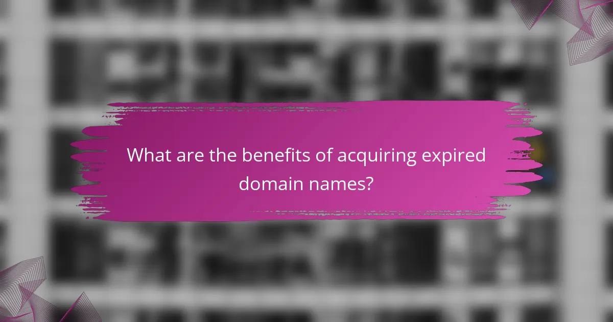 What are the benefits of acquiring expired domain names?