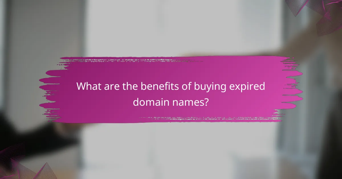 What are the benefits of buying expired domain names?