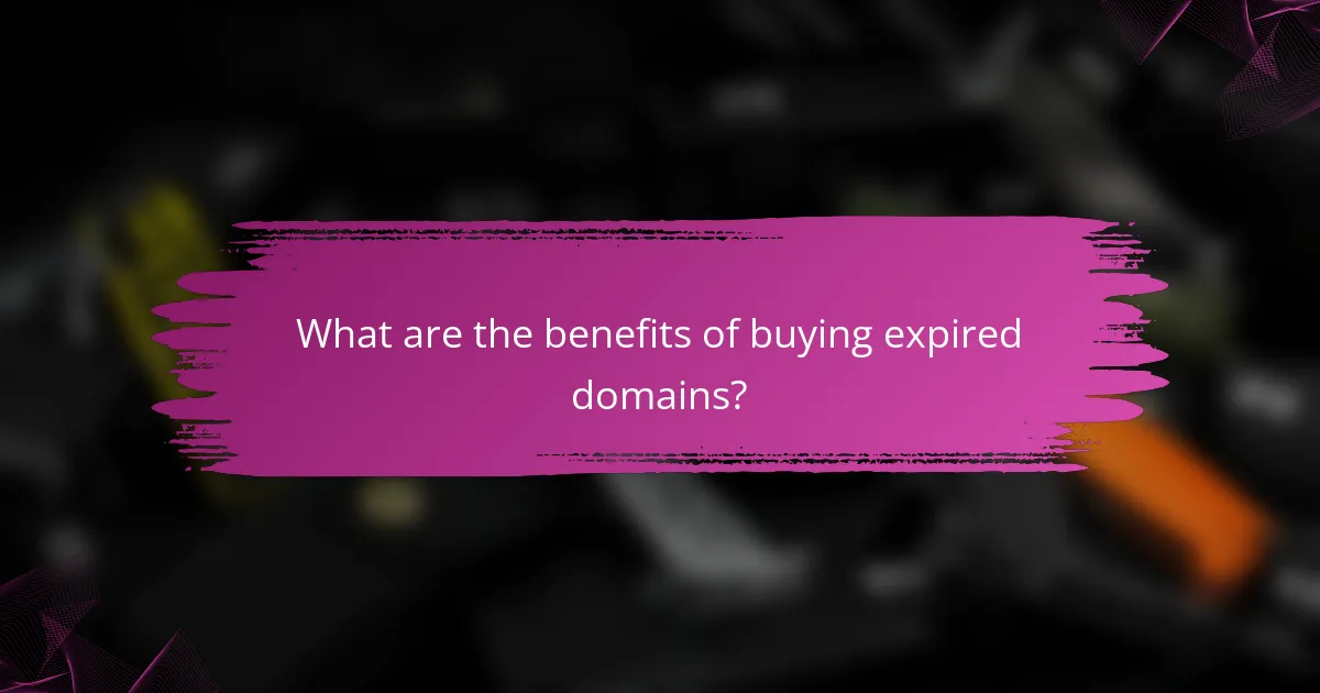 What are the benefits of buying expired domains?