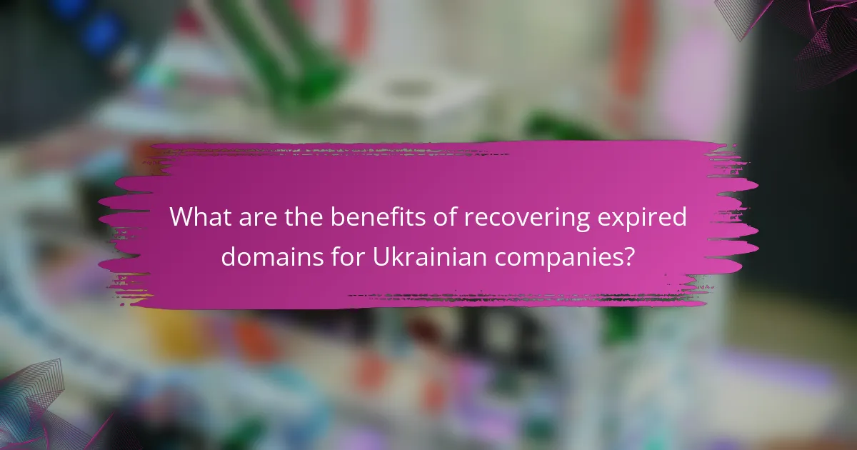 What are the benefits of recovering expired domains for Ukrainian companies?