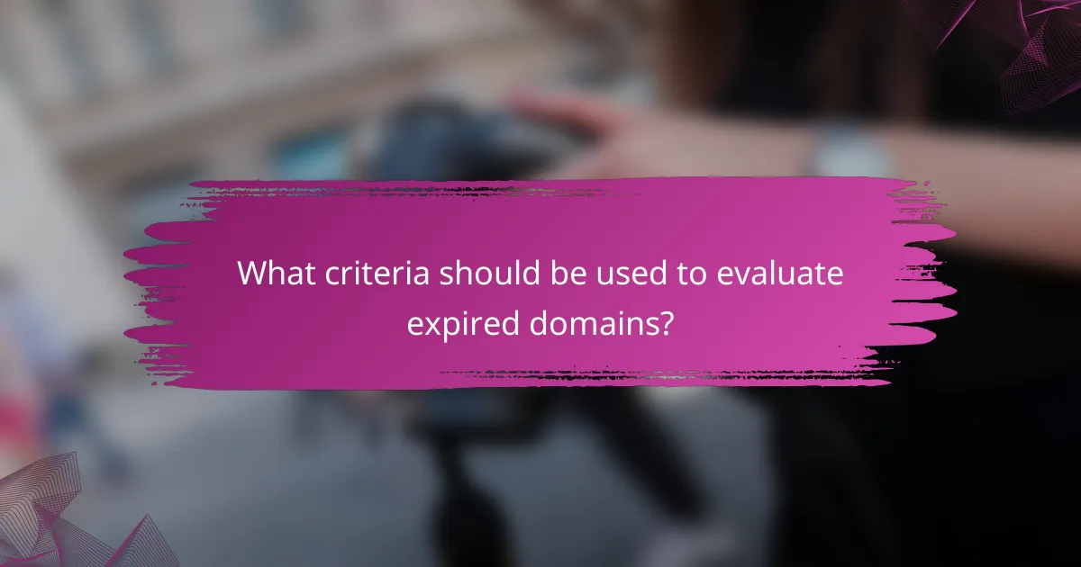 What criteria should be used to evaluate expired domains?