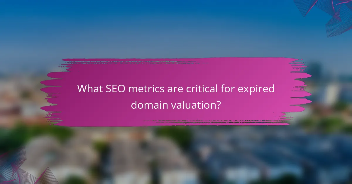 What SEO metrics are critical for expired domain valuation?