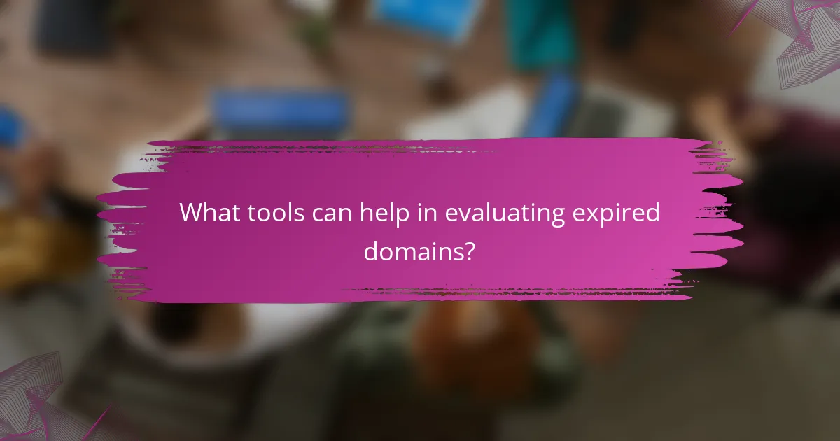 What tools can help in evaluating expired domains?